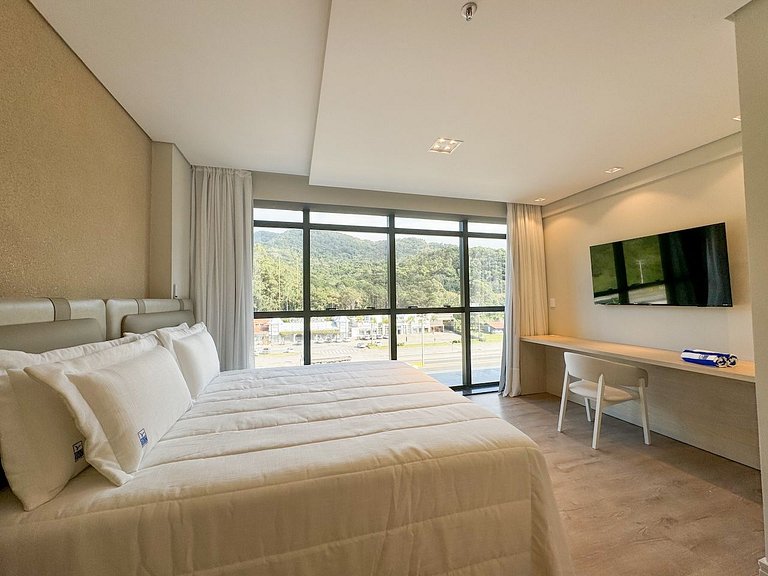 Suíte no Blue Sea Hotel, lazer completo beira-mar