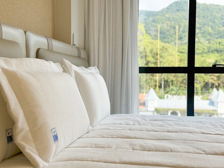 Suíte no Blue Sea Hotel, lazer completo beira-mar