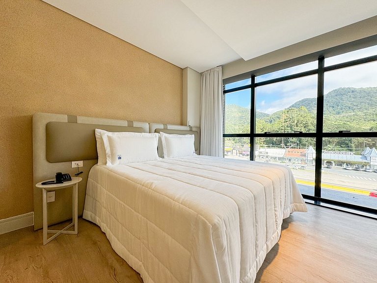 Suíte no Blue Sea Hotel, lazer completo beira-mar