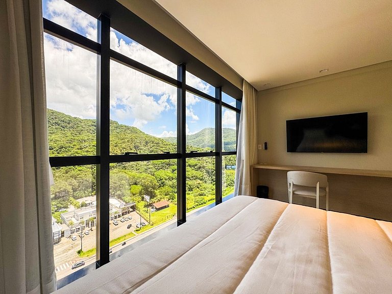 Suíte no Blue Sea Hotel, lazer completo beira-mar