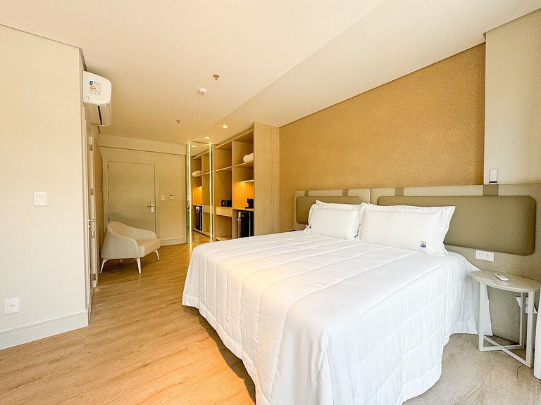 Suíte no Blue Sea Hotel, lazer completo beira-mar