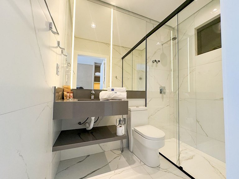 Suíte no Blue Sea Hotel, lazer completo beira-mar