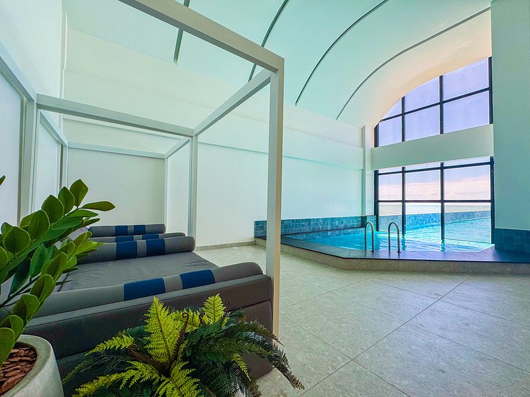 Suíte no Blue Sea Hotel, lazer completo beira-mar