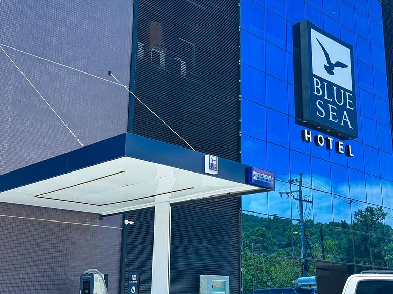 Suíte no Blue Sea Hotel, lazer completo beira-mar