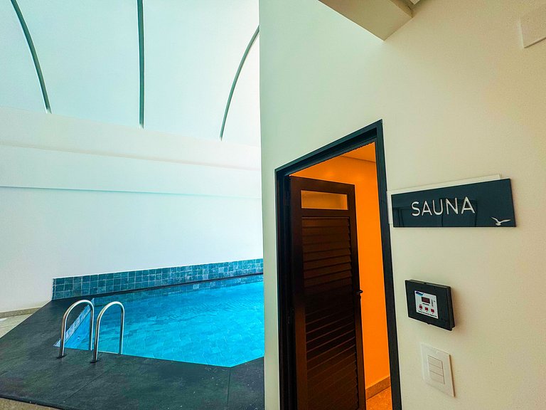 Suíte no Blue Sea Hotel, lazer completo beira-mar