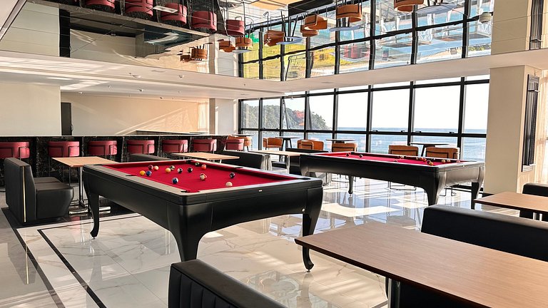 Suíte no Blue Sea Hotel, lazer completo beira-mar