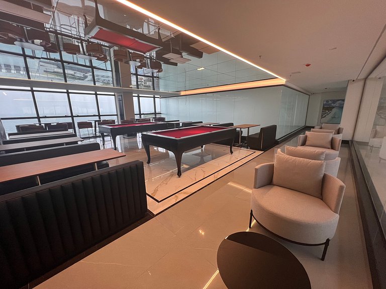 Suíte no Blue Sea Hotel, lazer completo beira-mar