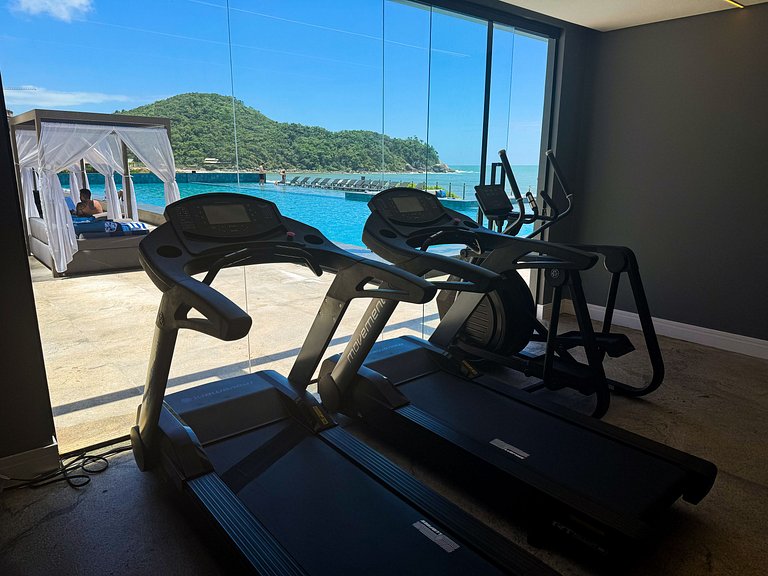 Suíte no Blue Sea Hotel, lazer completo beira-mar